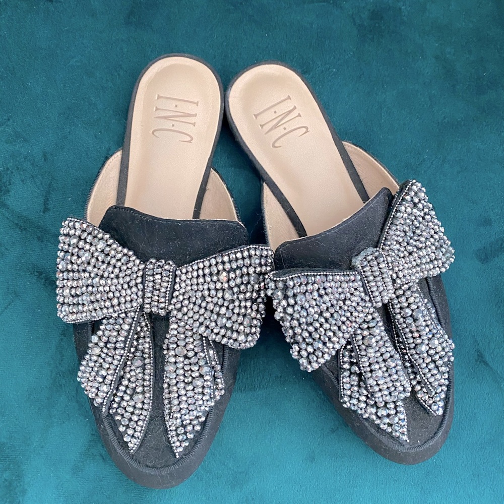 GUC Mules with sparkly bow detail